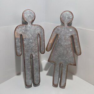 Metal Male and Female Wall Decor figures